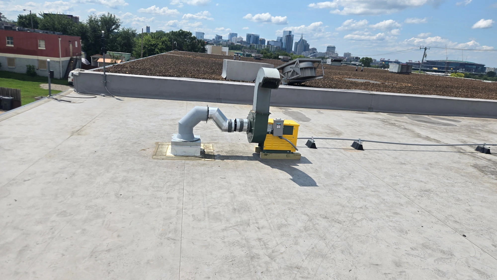 Commercial rooftop exhaust — downtown Nashville