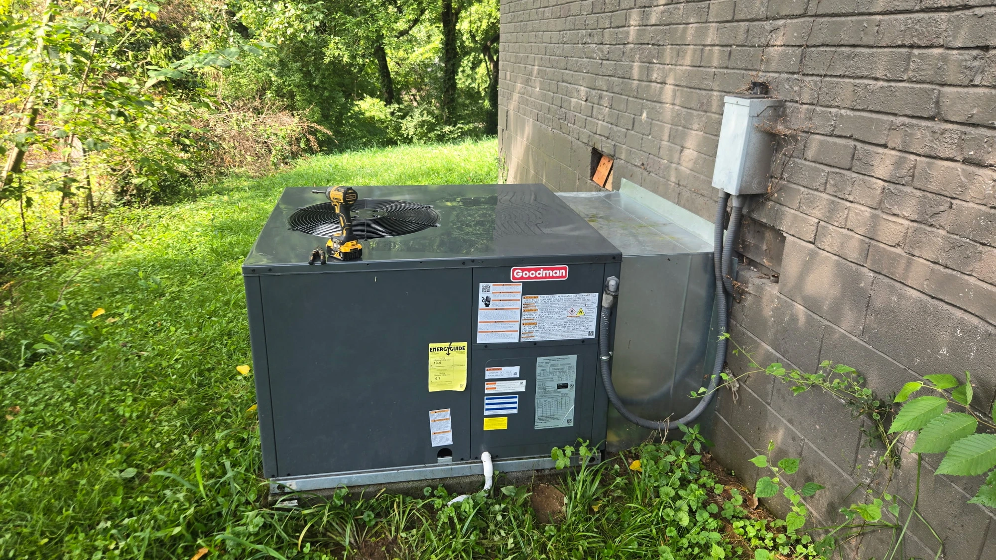 Goodman package unit install
